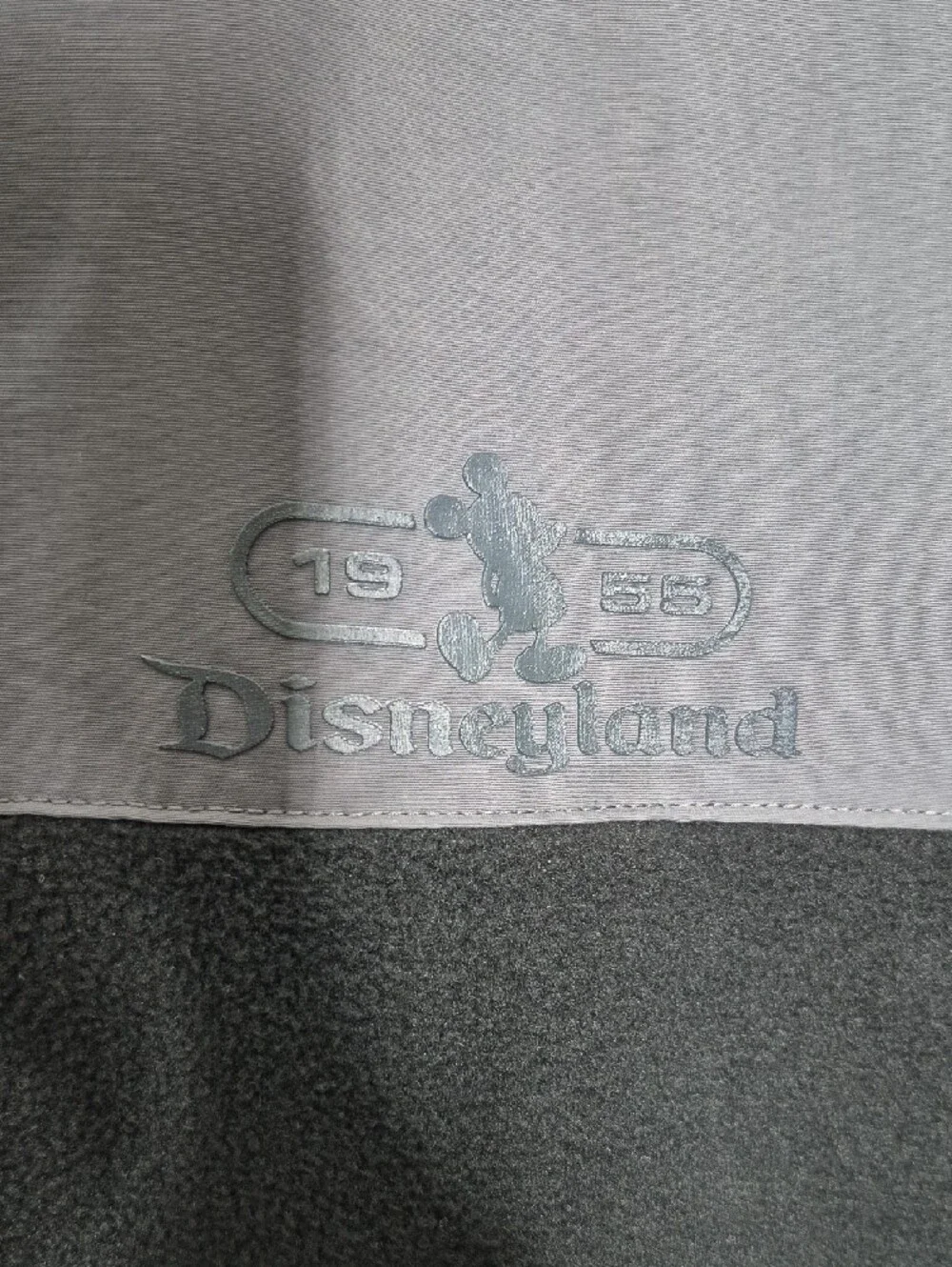Disney Parks Disneyland Embroidered Castle Full Zip Fleece Jacket Gray Black L